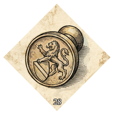 Lemties kortų simbolis Nr. 28 — Antspaudas